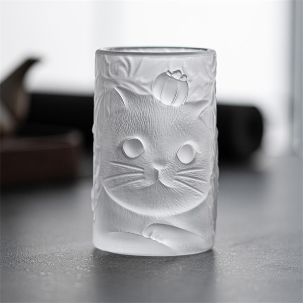 Cat crystal glass water cups