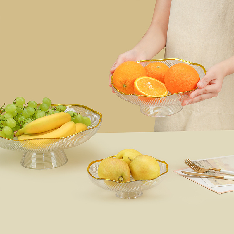 Tall Glass Fruit Bowl