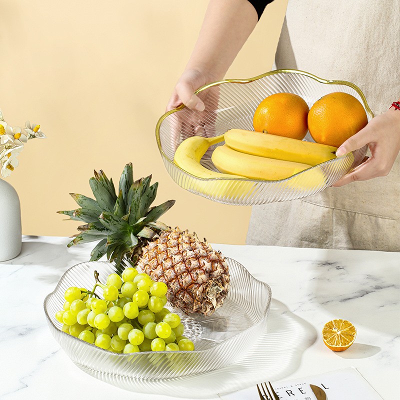 Flower language series glass fruit plate