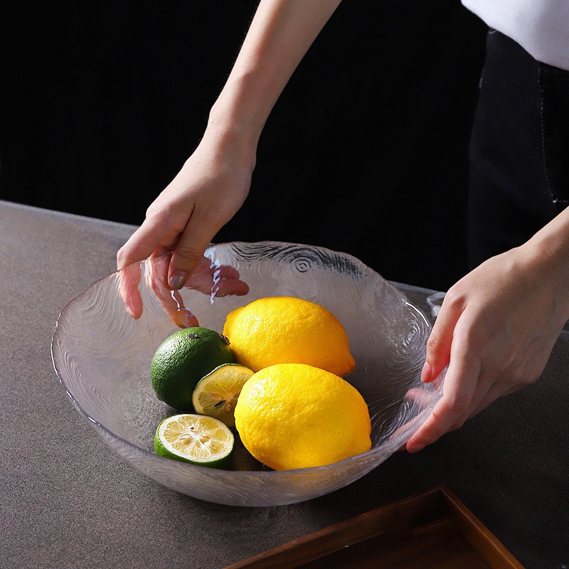 Growth ring glass fruit plate