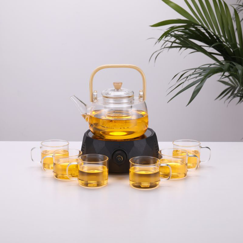 Heated glass tea set