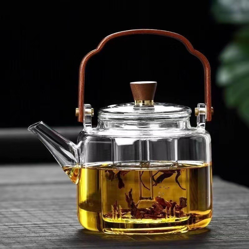 Heating boiling water teapot glass teapot