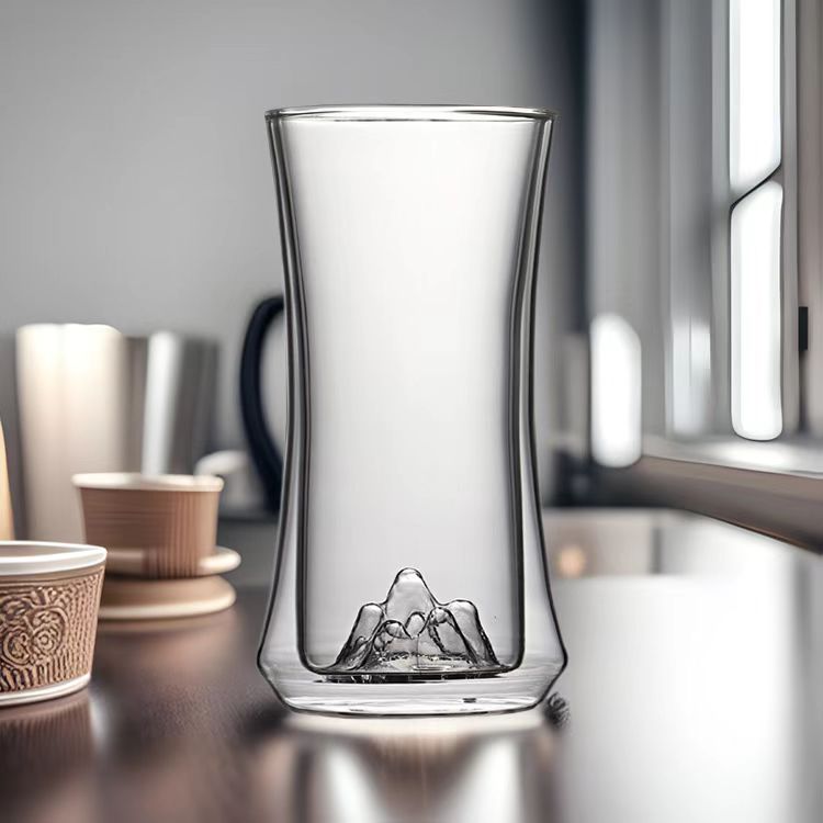 High borosilicate glass double-layer cup mountain viewing cup High borosilicate glass double-layer cup mountain viewing cup