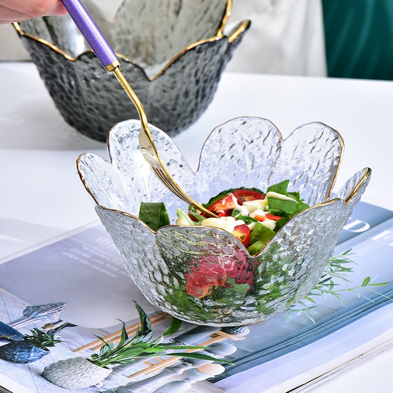 Japanese Petal Hammered Glass Plate