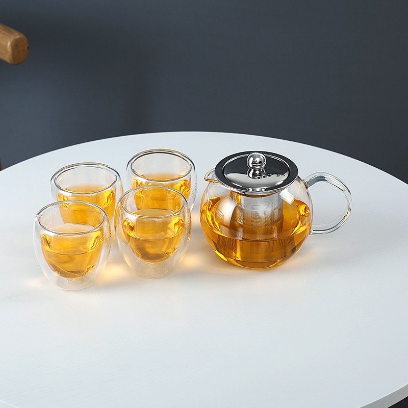 Stainless steel glass tea set