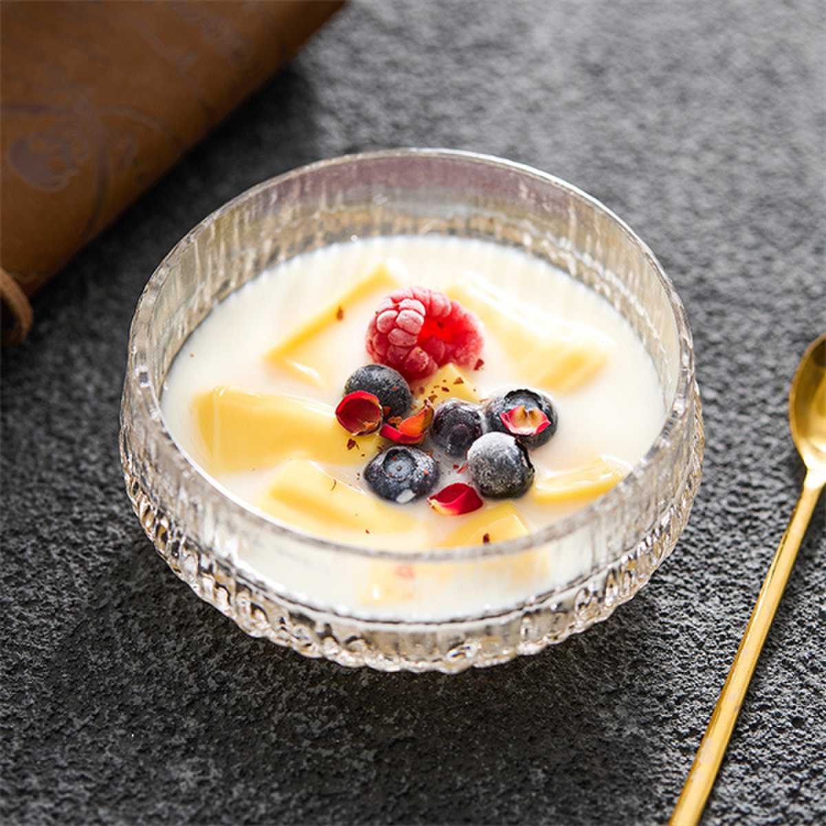 Wave dot dessert glass bowl